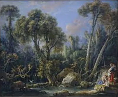 Quel rococo a peint cette toile intitulée ''Blanchisseuse dans un paysage'', en 1760 ?