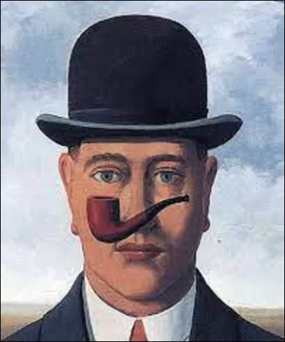 En 1964, quel surréaliste a peint cette huile sur toile nommée ''La Bonne foi'', représentant un homme avec une pipe sur le bout du nez ?
