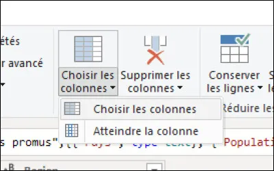 Si je choisis "Choisir des colonnes", cela supprimera-t-il les autres non sélectionnées ?
