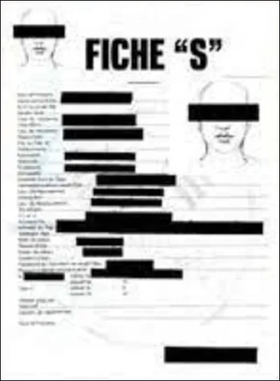 À quoi correspond le''s' dans ''fiche S'' ?