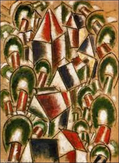 Huile sur toile cubiste datant de 1914, ''Les Maisons dans les arbres'' et un tableau exécuté par...