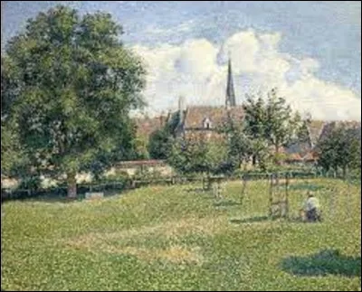 De ces trois impressionnistes, lequel a réalisé cette huile sur toile nommée ''La Maison de la Sourde et le Clocher d'Éragny'', en 1886 ?