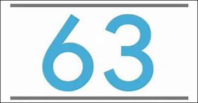 Quel département français arbore le numéro 63 ?