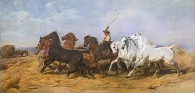 ''La Foulaison du blé en Camargue'' est une toile naturaliste. Quel artiste a représenté cette scène dans ce tableau ?