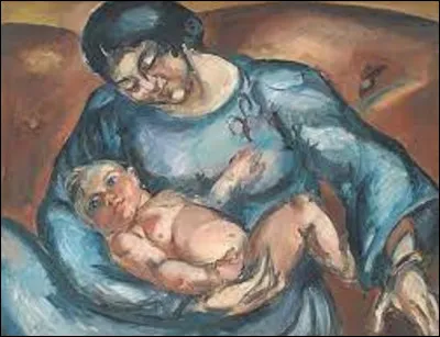 En 1914, quel artiste a immortalisé cette femme et son enfant dans sa toile intitulée ''L'Amour d'une mère'' ?