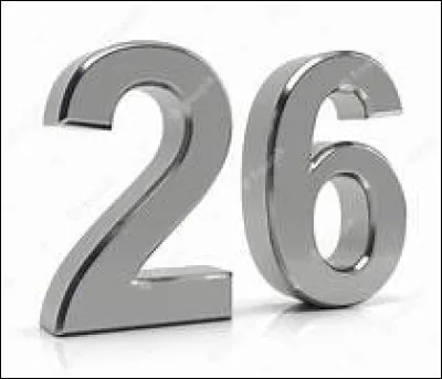 Ainsi, le nombre 26 est un nombre :