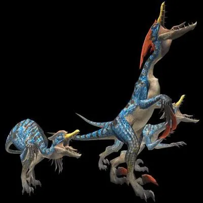 Wyvern aviaire Alpha, il est remarquable par sa crte prominente et sa stature.