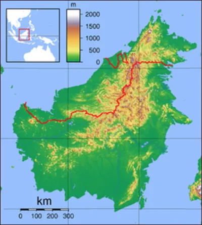 Quelle est cette île en B, la troisième plus grande du monde partagée entre 3 États, Brunei, Indonésie et Malaisie ?