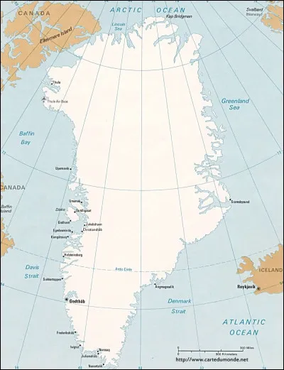Quelle est cette île en G, la plus grande du monde, pays constitutif du royaume du Danemark située entre les océans Arctique et Atlantique Nord ?