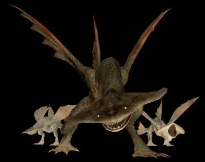 Wyvern nageur Alpha aux cailles noires et  l'apparence imposante. Ses nageoires renferment une toxine paralysante :