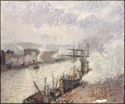 De ces trois impressionnistes, lequel a réalisé cette toile nommée ''Bateaux à vapeur dans le port de Rouen'', en 1896 ?
