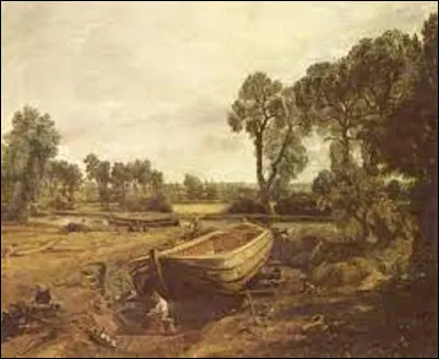Exécuté en 1815, quel romantique anglais a réalisé cette toile nommée ''Construction de bateau près de Flatford Mill, appelé également ''Bateau en construction'' ?