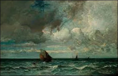 Entre 1865 et 1875, quel membre de l'école de Barbizon a peint cette toile intitulée ''Barques fuyant la tempête'' ?