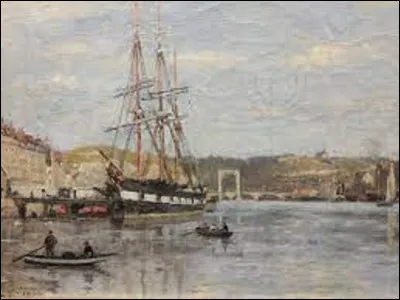 Parmi ces trois paysagistes, lequel a immortalisé cette scène intitulée ''Voilier à Rouen'' ?