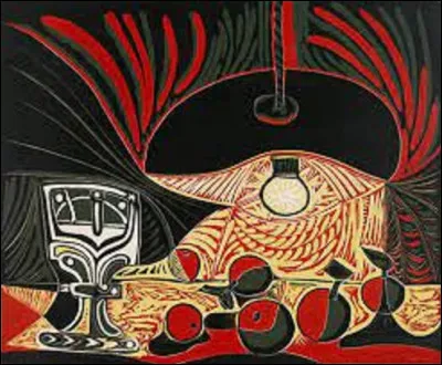 Quel artiste a réalisé cette toile nommée ''Nature morte sous la lampe'' ?