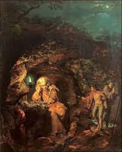 Quel romantique anglais a peint ce tableau, en 1769, intitulé ''Philosophe à la lumière d'une lampe'' ?
