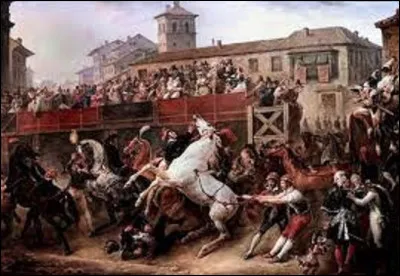 Quel peintre a réalisé, en 1826, cette toile nommée ''Course de chevaux libres sur le Corso à Rome'' ?