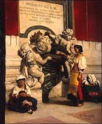 ''Fontaine à Saint-Pierre de Rome'' est une toile académique. De ces trois artistes, lequel a immortalisé cette scène ?