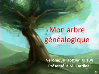 Dans ton arbre généalogique, tu as...