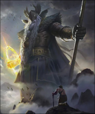 Je suis un dieu vénéré dans la mythologie nordique, régnant sur Asgard. Monté sur Sleipnir, mon cheval à huit jambes, je suis associé à la sagesse, à la guerre et à la poésie. Les corbeaux Huginn et Muninn m'accompagnent, rapportant les nouvelles des neuf mondes. Qui suis-je ?