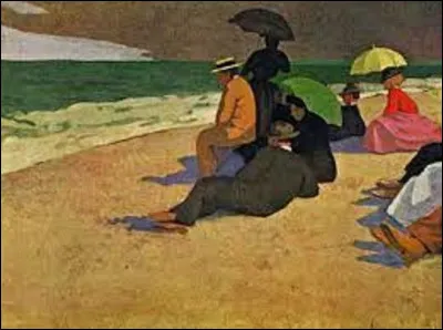 En 1899, quel nabi a réalisé cette huile sur carton intitulée ''Sur la plage à Étretat'' ?