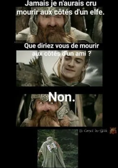 Où se trouvent Gimli et Legolas pendant cette conversation ?