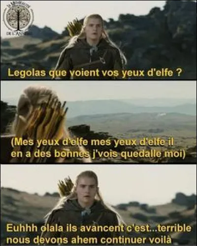 On quitte "La Communauté de l'Anneau" pour nous pencher (ou plutôt lever la tête) sur "Les Deux Tours". Dans cette scène, on voit notre cher elfe Legolas. Mais d'où vient-il, au fait ?