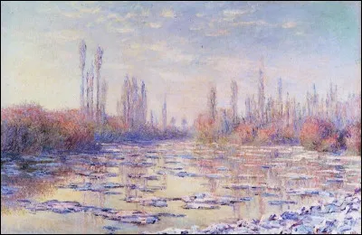 Qui a immortalisé cette scène d'hiver intitulée "Les Glaçons, Giverny" ?