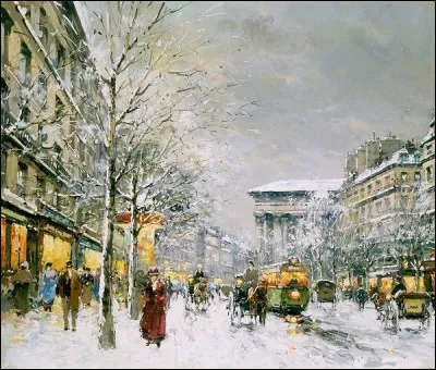 Qui est l'artiste du "Boulevard de la Madeleine sous la neige" ?