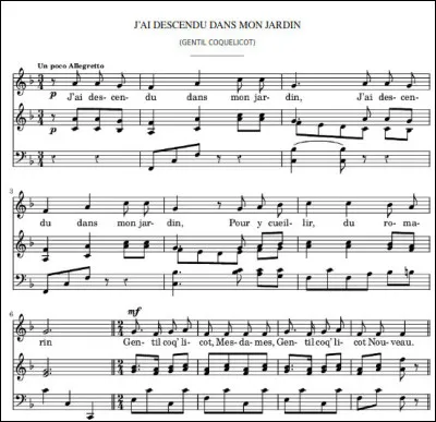 Culture musicale > Voici la partition d'une célèbre chanson populaire. N'y a-t-il rien qui vous choque, sur celle-ci ?