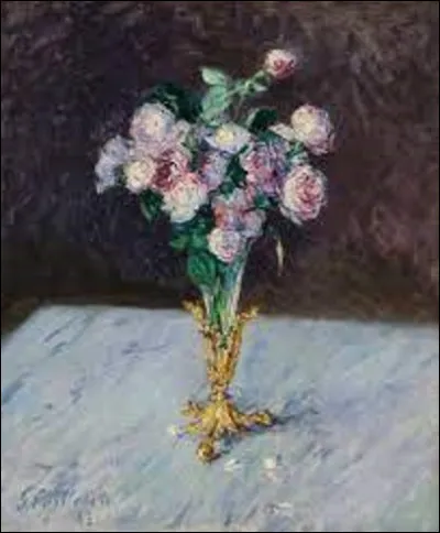 Exécuté en 1883, quel impressionniste a peint cette toile nommée ''Bouquet de roses dans un vase de cristal'' ?