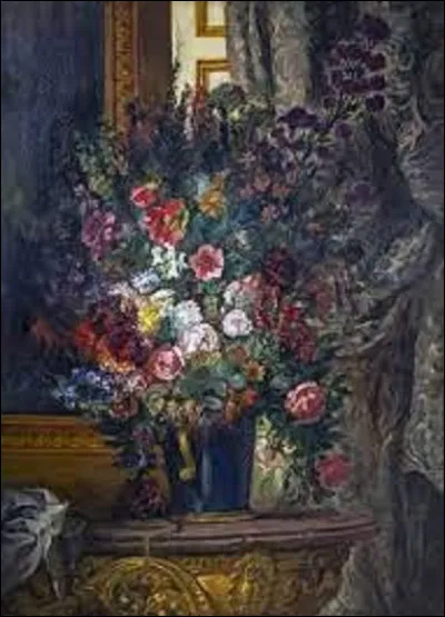 Entre 1849 et 1850, quel romantique a exécuté cette toile nommée ''Vase de fleurs à la console'' ?
