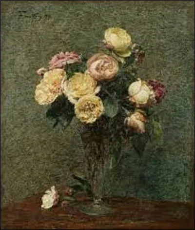 ''Roses dans un vase de verre'' est une toile exécutée en 1879. Quel réaliste est l'auteur de ce tableau ?