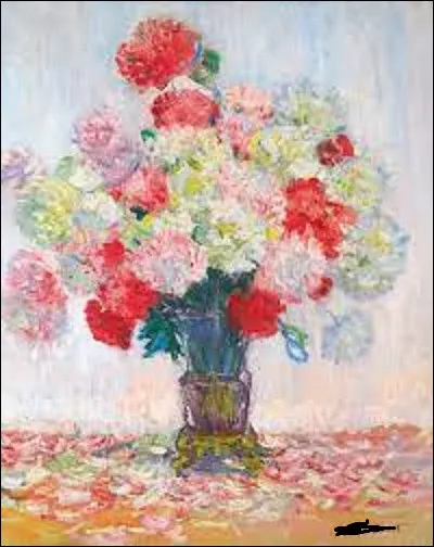 Et on clôt cette série en cherchant un impressionniste. Lequel a réalisé, en 1882, ce tableau intitulé ''Vase pivoine'' ?