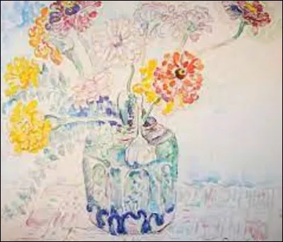 En 1918, quel pointilliste a réalisé cette toile nommée ''Vase de fleurs'' ?