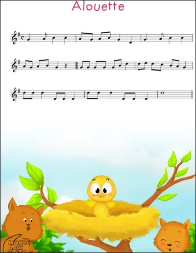 D'après la comptine, comment est l'alouette dont ''l'on plume la tête, le bec, le cou, les ailes, le dos, les pattes et la queue'' ?