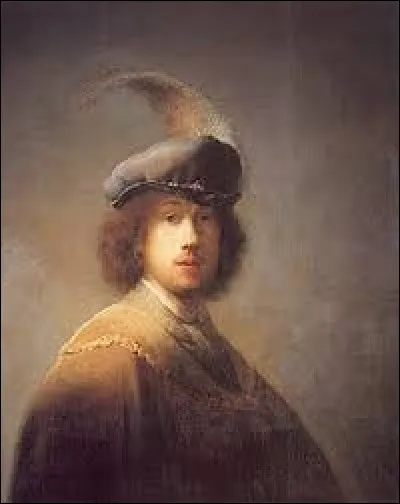 Quel peintre a réalisé cette peinture intitulée ''Autoportrait portant un bonnet à plumes blanches'' ?