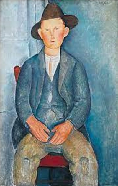 On débute ce quiz en cherchant un membre de l'école de Paris. Lequel, a réalisé, en 1918, ce tableau intitulé ''Le Petit paysan'' ?