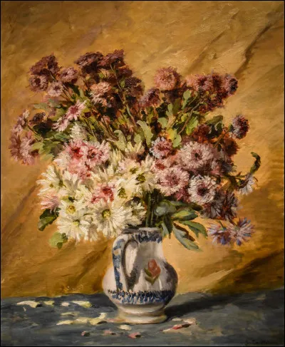 Qui a peint "Bouquet d'asters chinois et tournesols dans un vase" ?