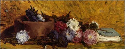 Qui a peint "Asters de Chine, chapeau et livre" ?