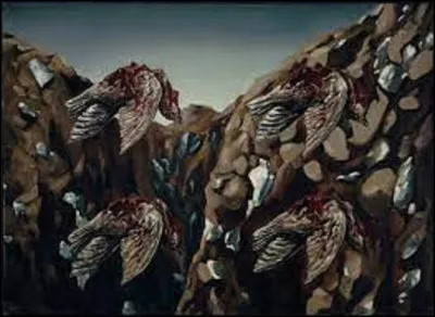 Huile sur toile réalisée en 1927, ''Le Ciel meurtrier'' est un tableau surréaliste. Quel peintre est l'auteur de cette peinture ?