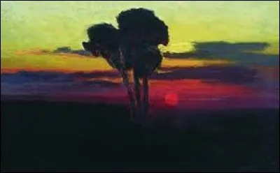 Quel réaliste russe a peint cette toile intitulée ''Coucher de soleil avec arbres'', entre 1876 et 1890 ?