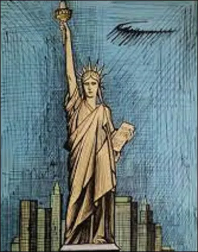 Quel peintre français est l'auteur de cette lithographie intitulée ''La statue de la Liberté'' ?