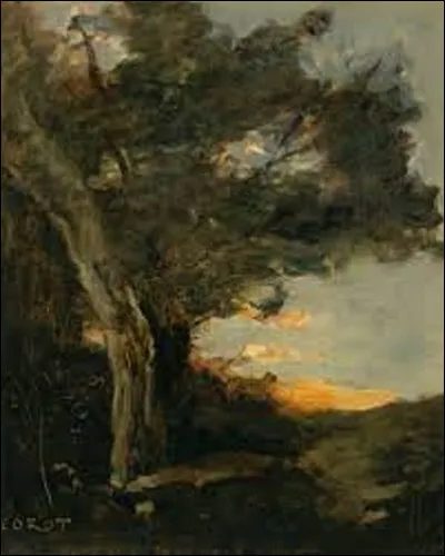Parmi ces trois membres de l'école de Barbizon, lequel a réalisé ce tableau intitulé ''Coucher de soleil avec une lionne'' ?