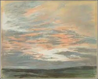 Parmi ces trois romantiques, lequel a exécuté ce pastel intitulé ''Étude de ciel au soleil couchant'' ?
