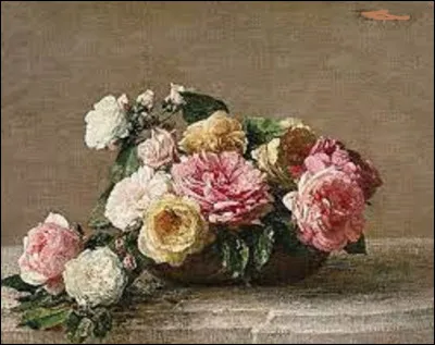 Parmi ces trois réalistes, lequel a réalisé, en 1882, cette toile intitulée ''Roses dans une coupe'' ?