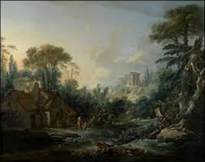 Huile sur toile datant de 1840, ''Paysage avec un moulin à eau'' est une peinture peinte par un rococo. De ces trois peintres, lequel a exécuté ce tableau ?