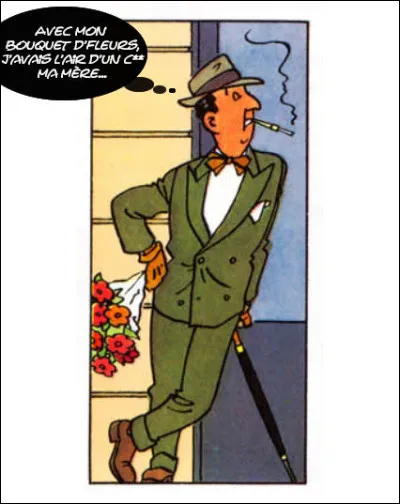 Dandy du milieu du XXe s. à la virilité mise à mal par la présence d'un bouquet de fleur... Quelle est cette chanson ?