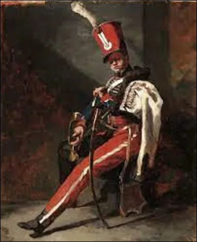 Huile sur toile exécutée entre 1813 et 1814, ''Le Trompette des hussards d'Orléans'' est une toile romantique. Quel artiste a immortalisé cet homme ?