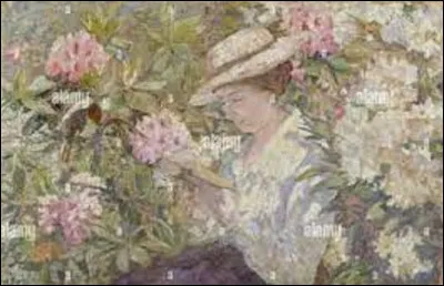 À quel pointilliste doit-on ce tableau nommé ''Femme lisant dans un massif de rhododendrons'' ?
